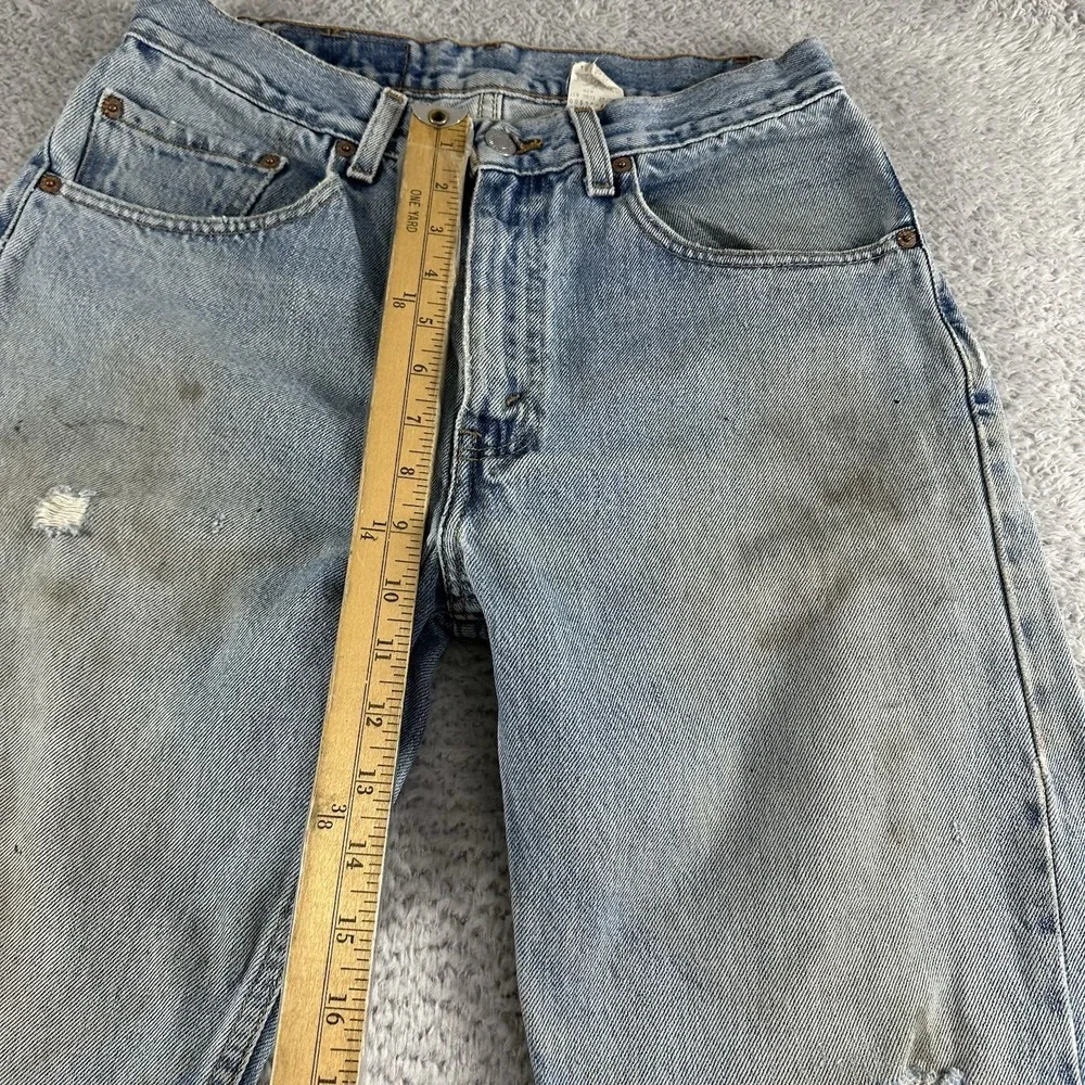 Vintage Levi's 505 Mens 31x32 (28x30) Regular Fit Straight Leg Blue‎ Stained